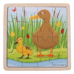Bigjigs Duck & Duckling Wooden Puzzle 16pc