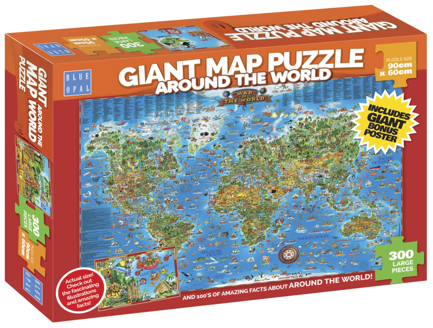Blue Opal - Around The World Giant Map 300pc 3 Blue Opal - Around The World Giant Map 300pc