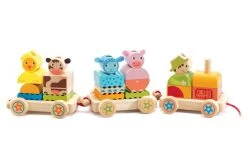 Djeco Creafarm Pull Along Animal Stacking Toy 24pc