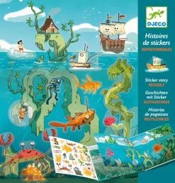 Djeco Sticker Stories Adventures At Sea | Repositionable Stickers