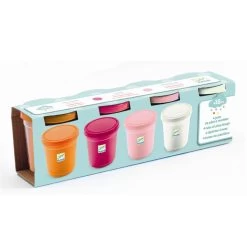 Djeco Modelling Dough Set | 4 Tubs Sweet Pastel Modelling Dough Colours