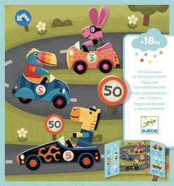 Djeco Cars Repositionable Stickers Set