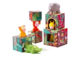 Djeco Topanijungle Stacking Cubes & Animal Figurines