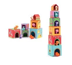 Djeco Topanifarm Stacking Cubes & Animal Figurines