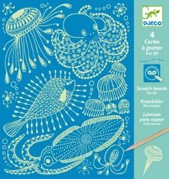 Djeco Sea Life Glow In The Dark Scratch Cards