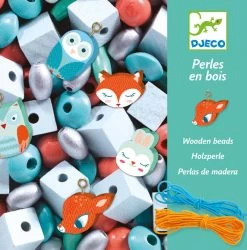 Djeco Little Animals Wooden Beads 450pc