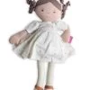 Bonikka Rag Doll - Cecilia With Brown Hair & Cream Linen Dress -Trendy Toy Store DSL1302