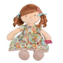 Bonikka Rag Doll - Summer Flower Kids Doll With Brunette Hair