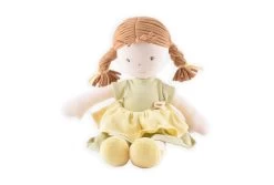Bonikka Rag Doll - Honey With Light Brown Hair And Green Cotton Dress
