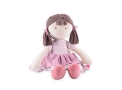 Bonikka Rag Doll - Brook With Brown Hair And Pink Cotton Dress
