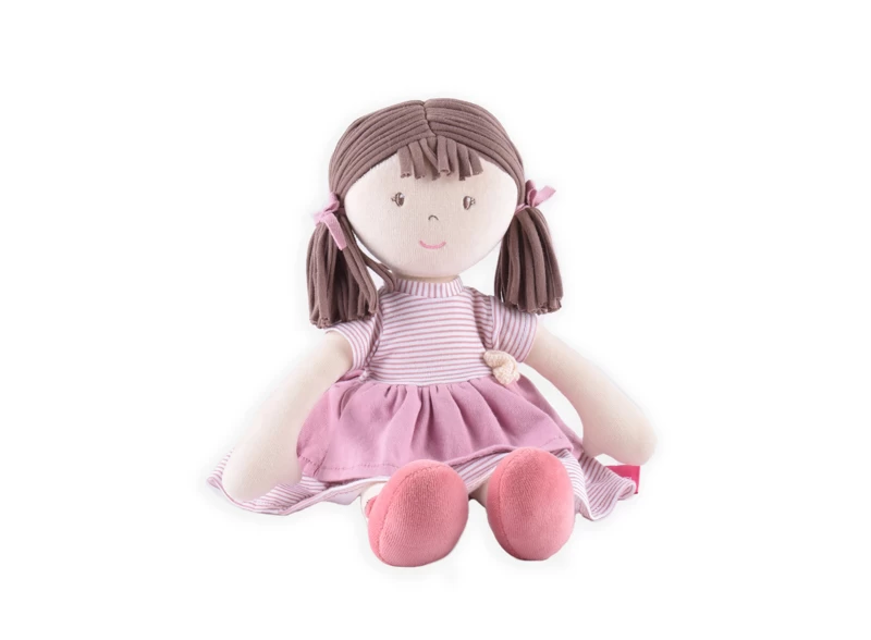 Bonikka Rag Doll - Brook With Brown Hair And Pink Cotton Dress 3 Bonikka Rag Doll - Brook With Brown Hair And Pink Cotton Dress