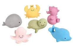 Tikiri My First Ocean Buddies Set Of 6 | Natural Rubber Rattle & Teether Toys