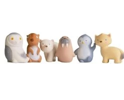 Tikiri My First Arctic Animals Set Of 6 | Natural Rubber Rattle & Teether Toys