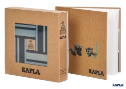 KAPLA Planks Light & Dark Blue | 40pc Colour Plank Set & Book