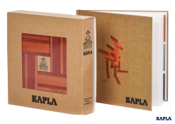 KAPLA Planks Red & Orange | 40pc Colour Plank Set & Book