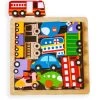 Kiddie Connect Vehicles Chunky Puzzle 1 Kiddie Connect Vehicles Chunky Puzzle -Trendy Toy Store KC5112D
