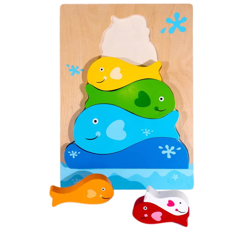 Kiddie Connect Fish Stacker Chunky Puzzle 3 Kiddie Connect Fish Stacker Chunky Puzzle