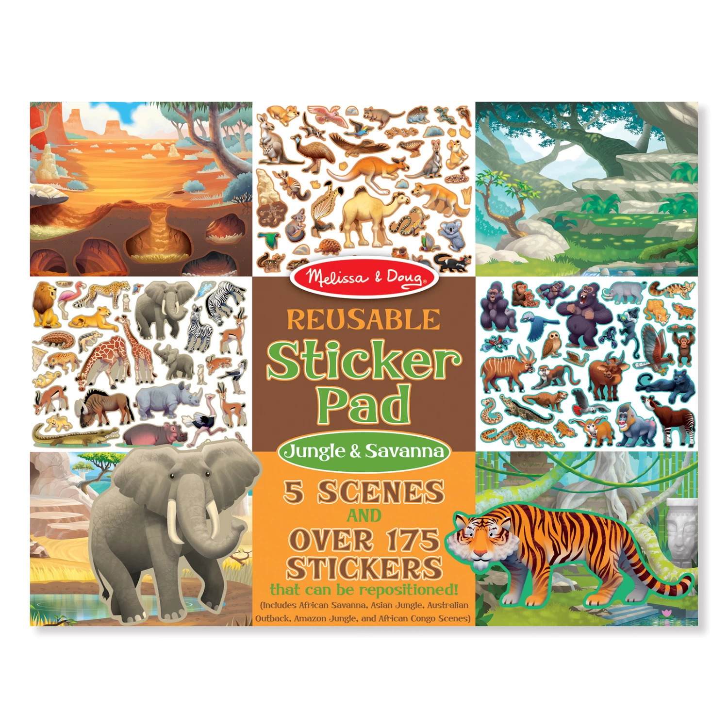 Melissa & Doug Reusable Sticker Activity Pad - Jungle & Savanna 3 Melissa & Doug Reusable Sticker Activity Pad - Jungle & Savanna