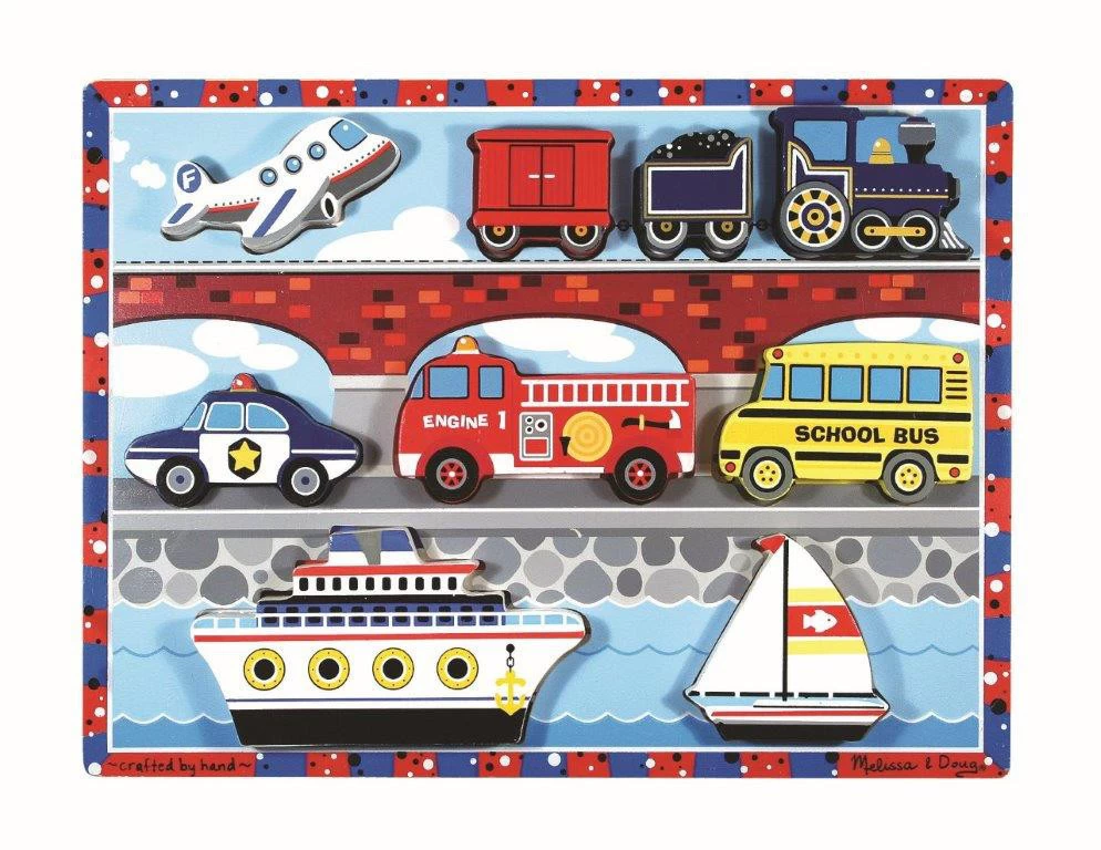 Melissa & Doug - Vehicles Wooden Chunky Puzzle 3 Melissa & Doug - Vehicles Wooden Chunky Puzzle