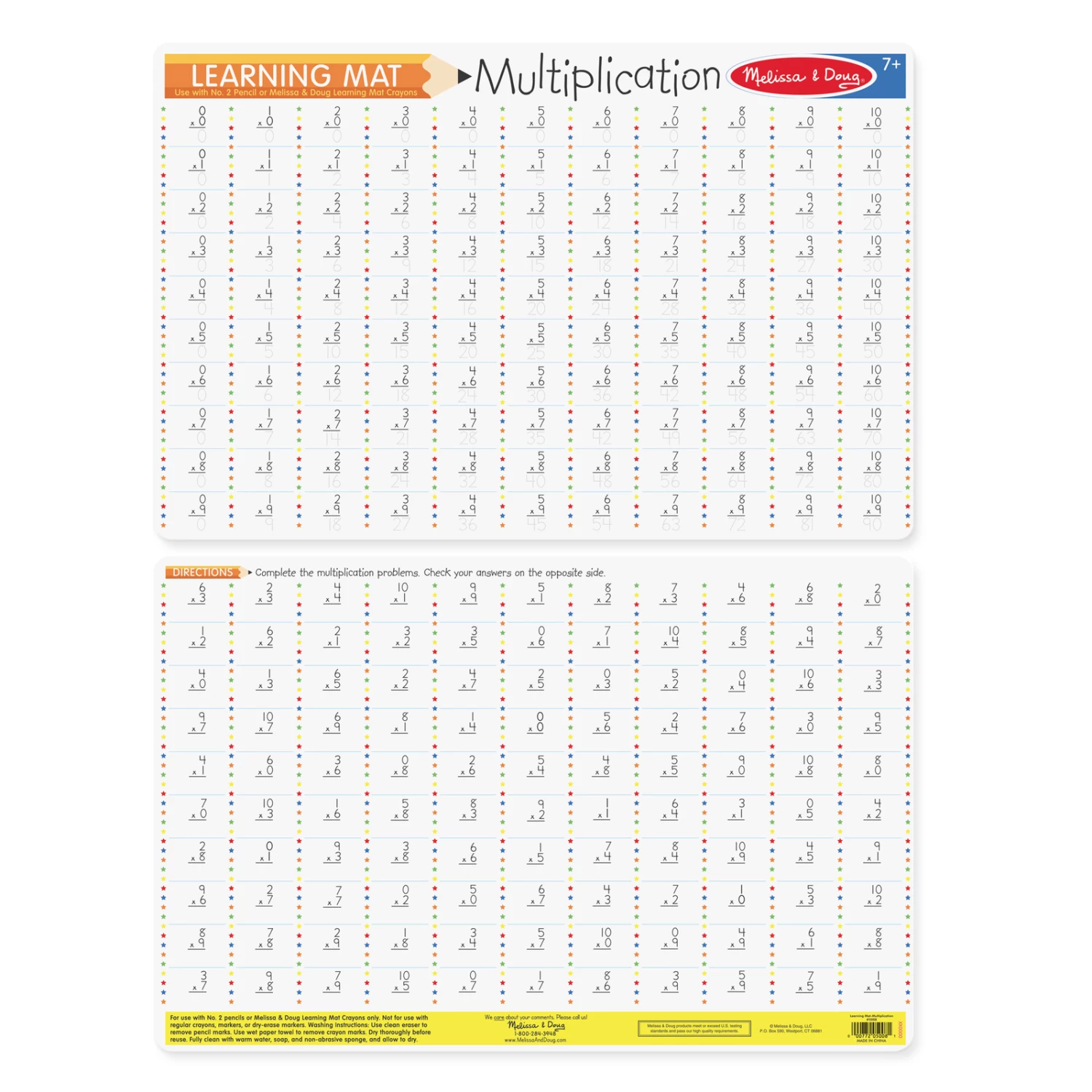 Melissa & Doug Write A Mat | Multiplication 3 Melissa & Doug Write A Mat | Multiplication