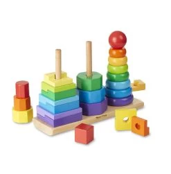 Melissa & Doug - Geometric Stacker Wooden Toy