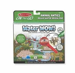 Melissa & Doug Water Wow! Animal Antics Deluxe Water-Reveal Pad | On The Go Travel Activity
