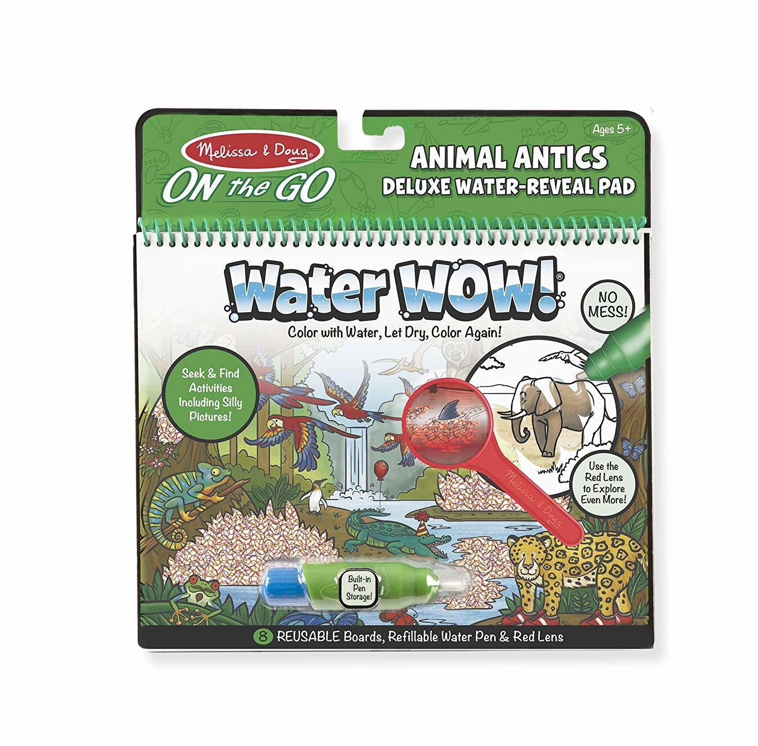 Melissa & Doug Water Wow! Animal Antics Deluxe Water-Reveal Pad | On The Go Travel Activity 3 Melissa & Doug Water Wow! Animal Antics Deluxe Water-Reveal Pad | On The Go Travel Activity