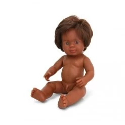 Miniland Doll - Anatomically Correct Aboriginal Baby Boy 38cm | Undressed Unboxed