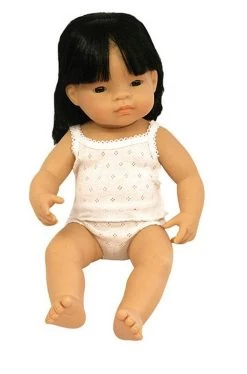 Miniland Doll - Asian Girl 38cm | Anatomically Correct Baby Doll