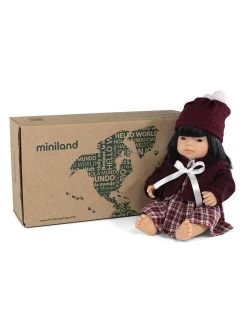 Miniland Doll Asian Girl 38cm Boxed With Outfit | Anatomically Correct Baby Doll
