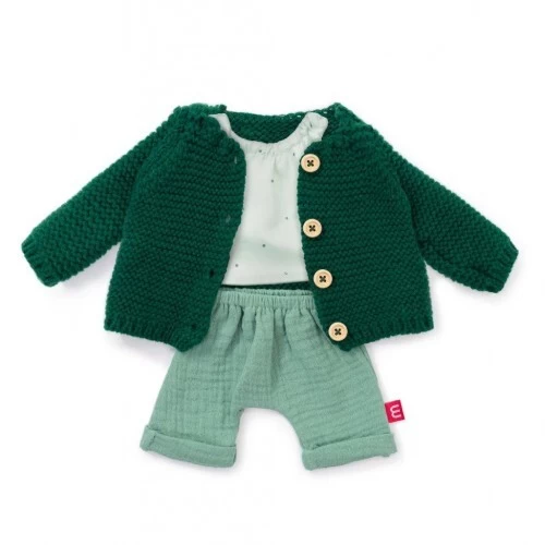 Miniland Doll Clothes - Casual Cardigan Set In Forest Green | 38-42cm Doll 3 Miniland Doll Clothes - Casual Cardigan Set In Forest Green | 38-42cm Doll