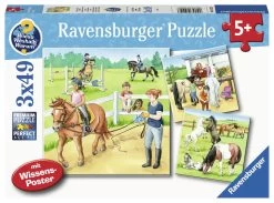 Ravensburger - A Day At The Stables 3x49pc Jigsaw Puzzle