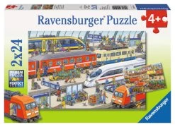 Ravensburger Busy Train Station Jigsaw Puzzle 2x24pc