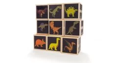 Uncle Goose Dinosaur Blocks - 9 Pce Handmade Wooden Block Set